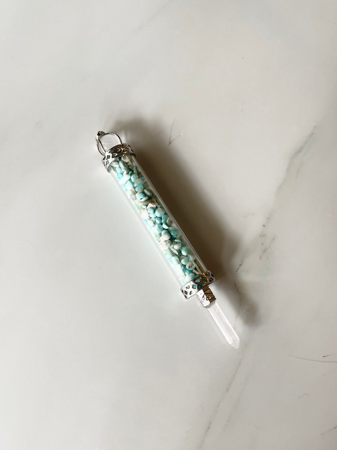 Turquoise Crystal Chips Wand