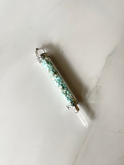 Turquoise Crystal Chips Wand