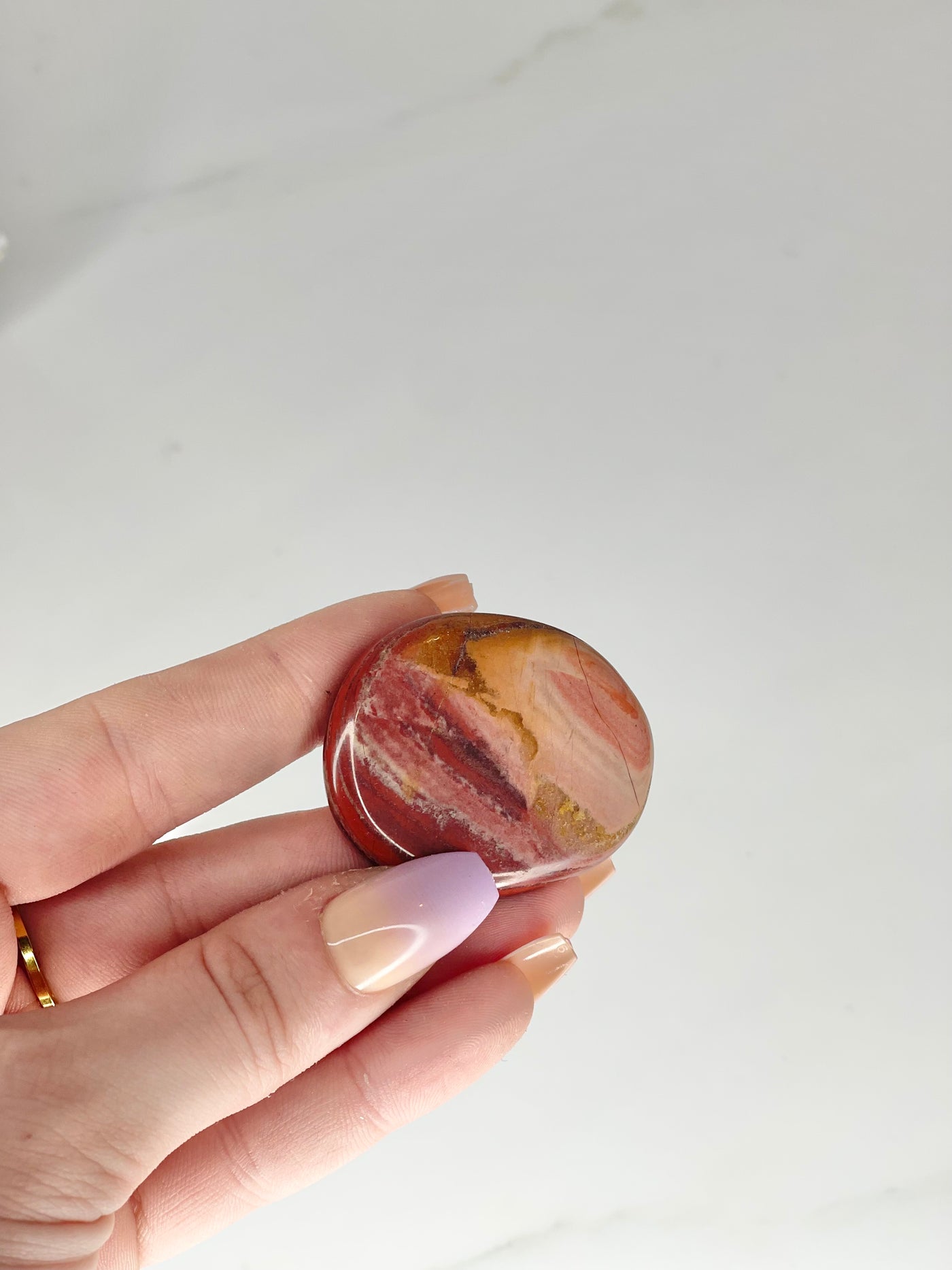 Red jasper worry stone