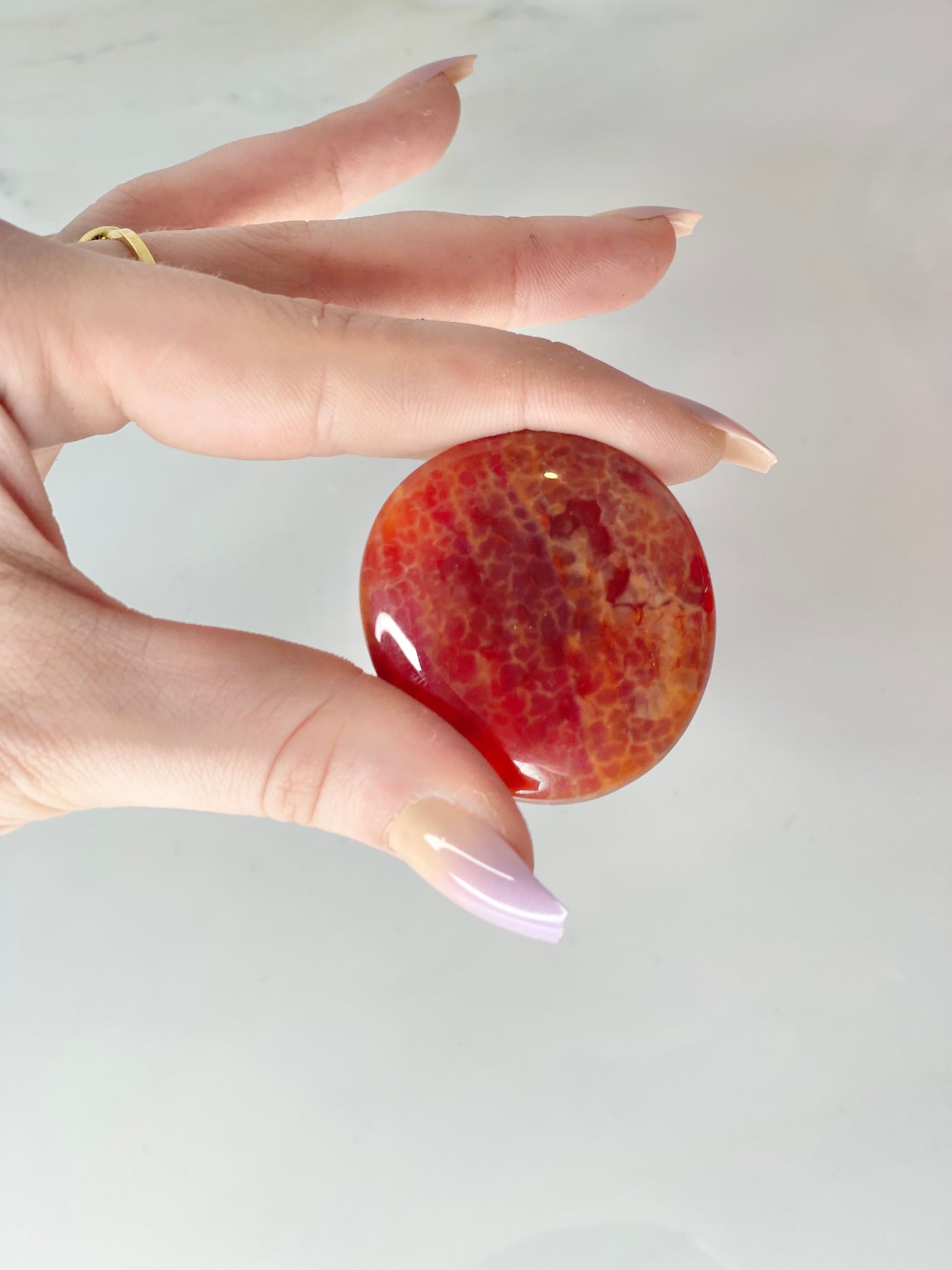 Fire Agate Worry Stone