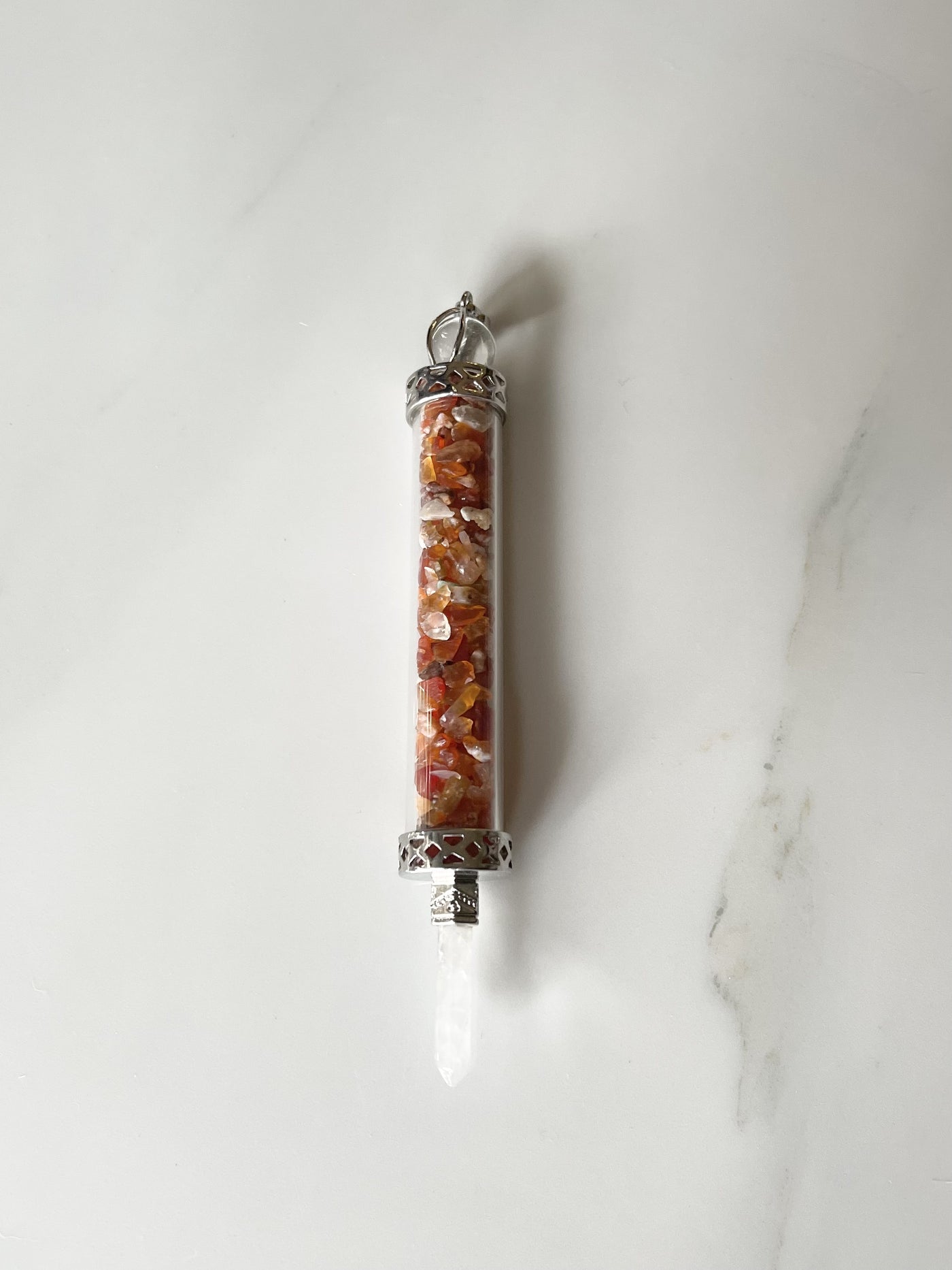 Carnelian Crystal Chips Wand: Harness the Fiery Energy of Carnelian in a Versatile Wand