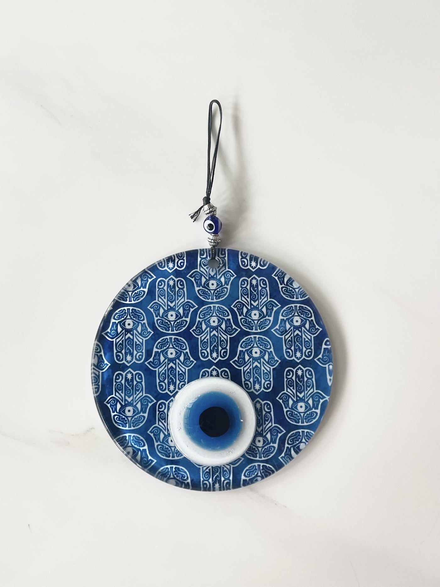 Large Blue Eye of Protection - Hamsa Hand blue