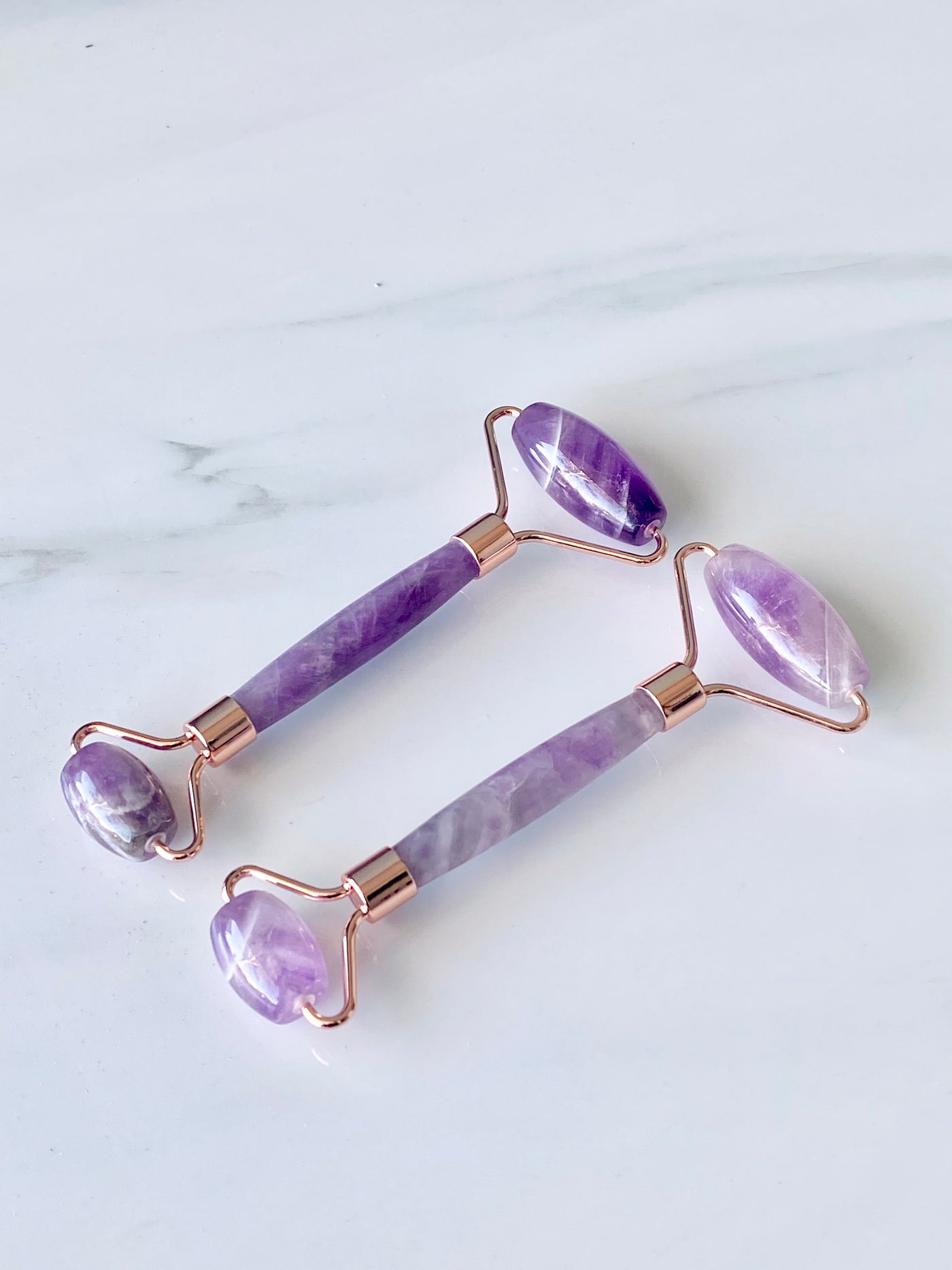 Amethyst Rose Gold Massage Roller