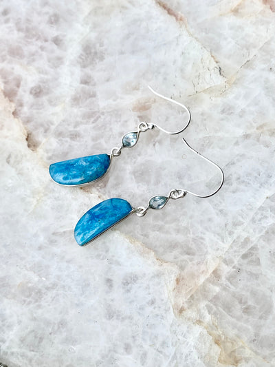 Blue Opal & Blue Topaz Earrings