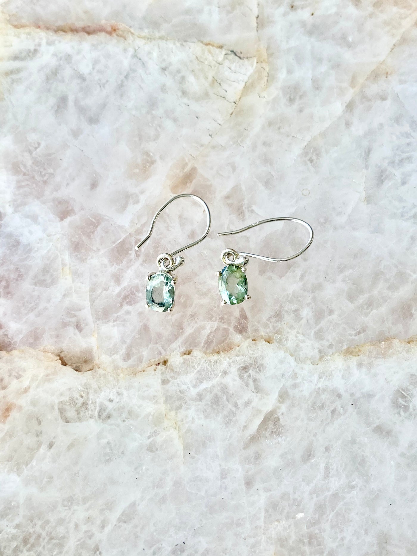 Faceted Green Flourite Earrings