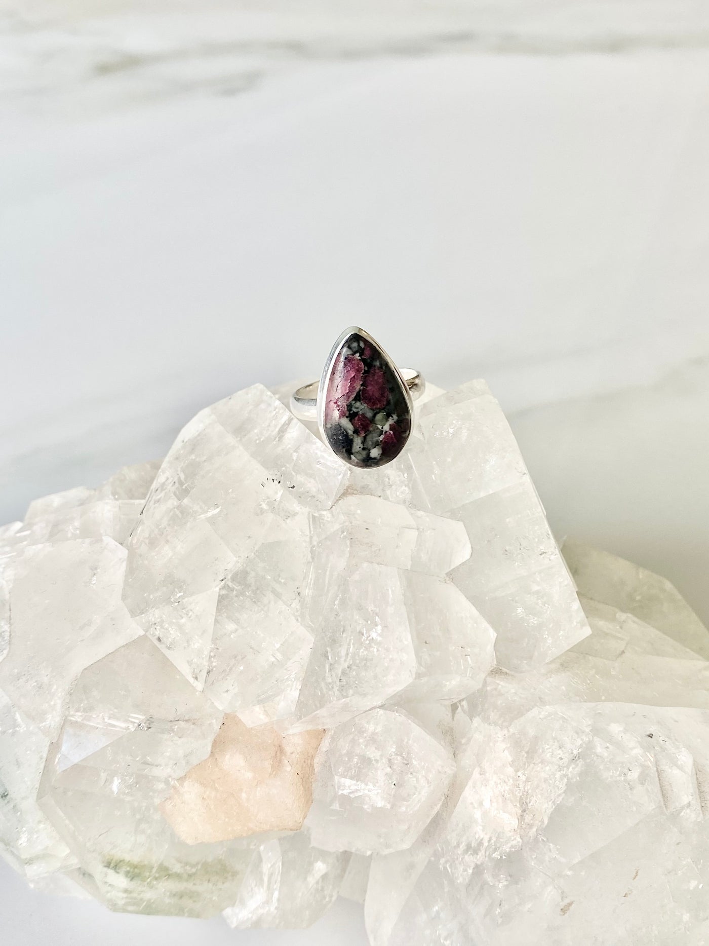 Eudialyte Teardrop Ring