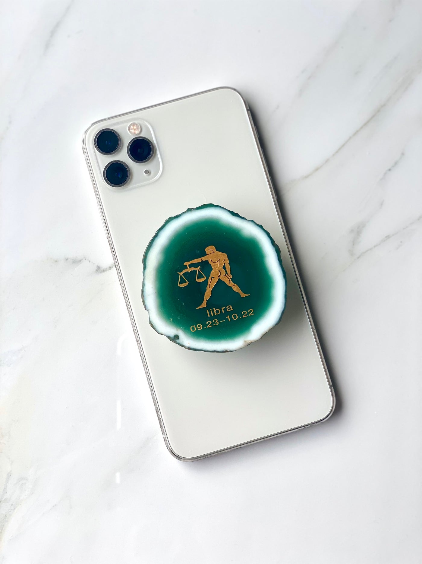 Libra - Agate pop socket phone grip #15