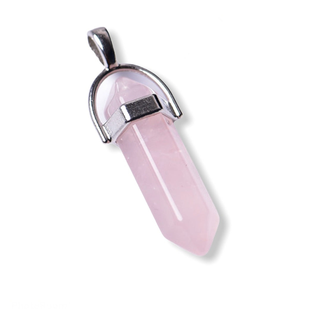 ROSE QUARTZ DOUBLE TERMINATOR PENDANT