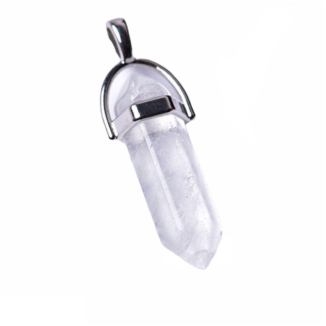 clear quartz double terminator point pendant