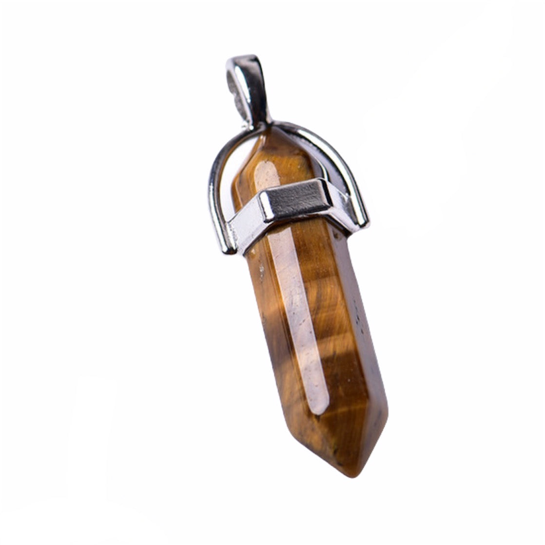 Tigers eye double terminator point pendant