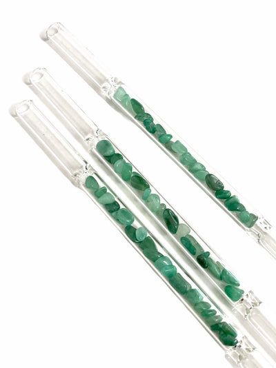 Green Aventurine Glass Straw