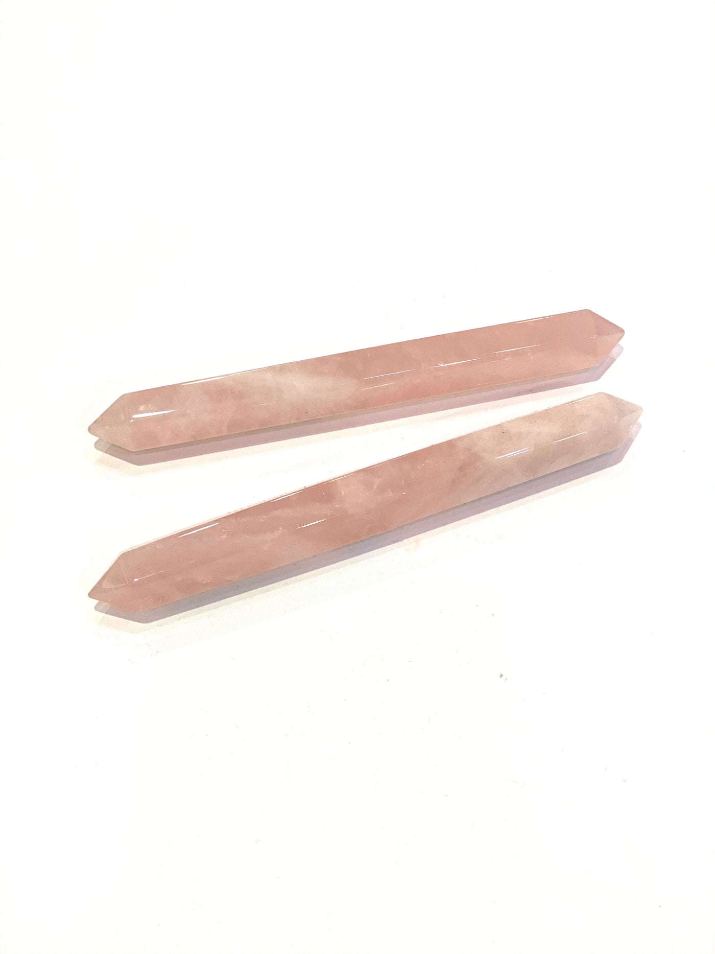 Double Terminator Rose Quartz Wand