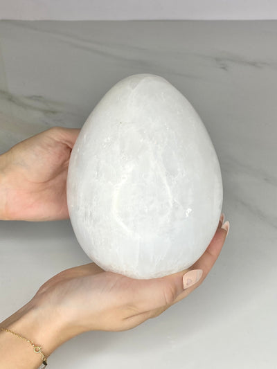 Selenite Polished Egg