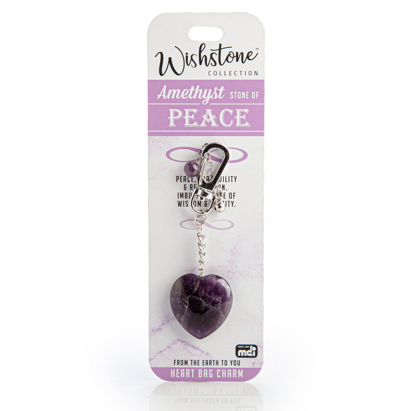 Amethyst Heart Bag Charm