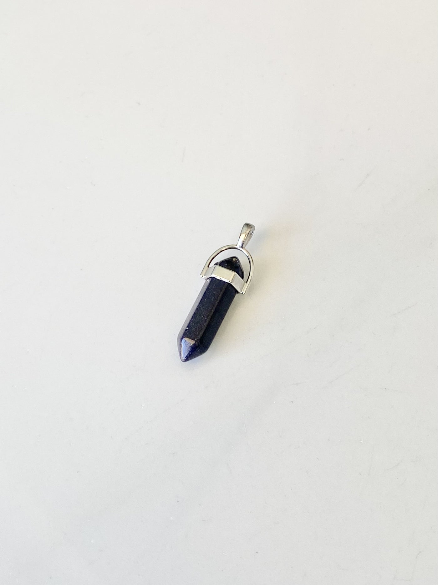 Blue Goldstone Point Pendant