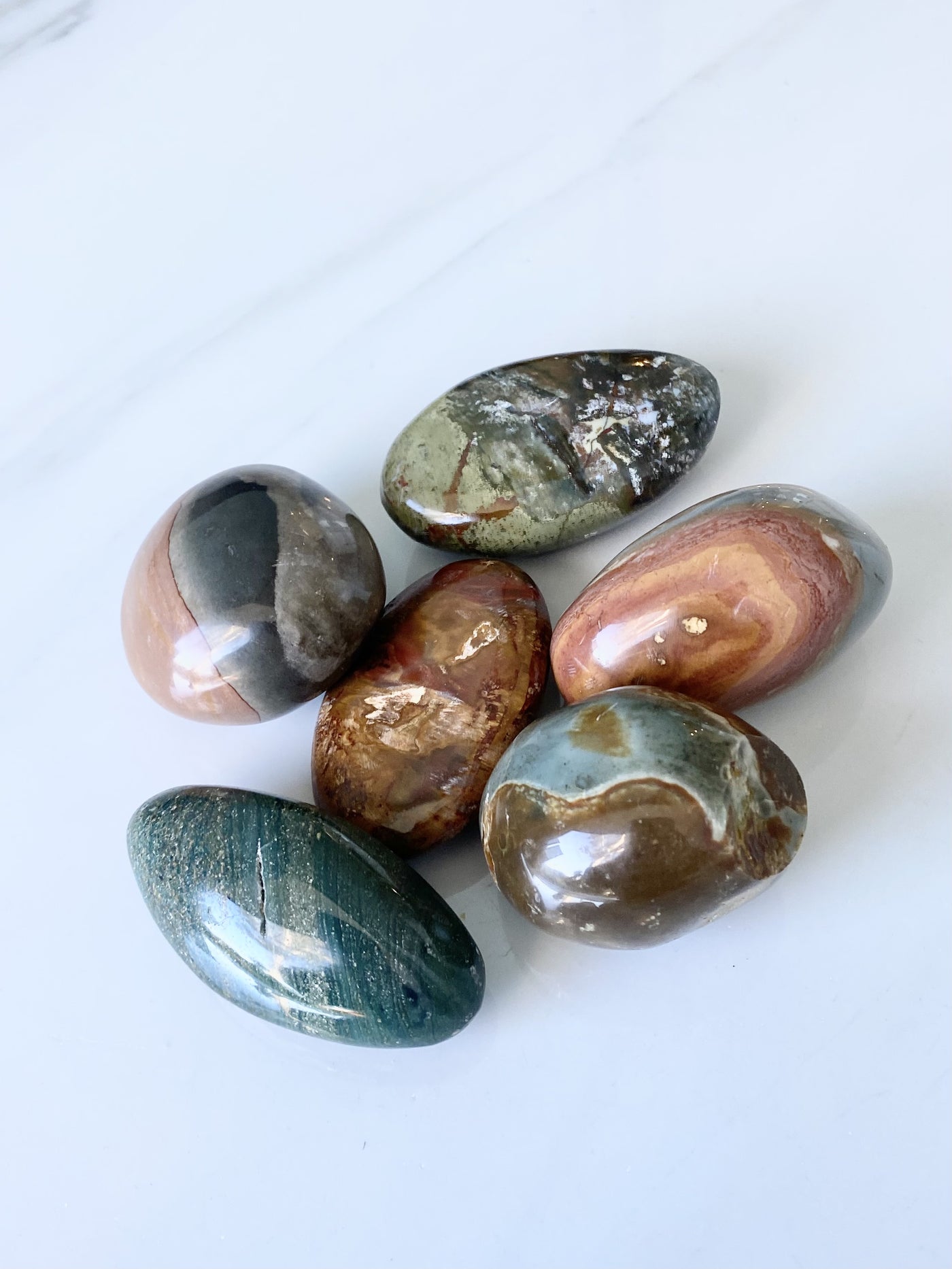 Polychrome Jasper Palm Stone