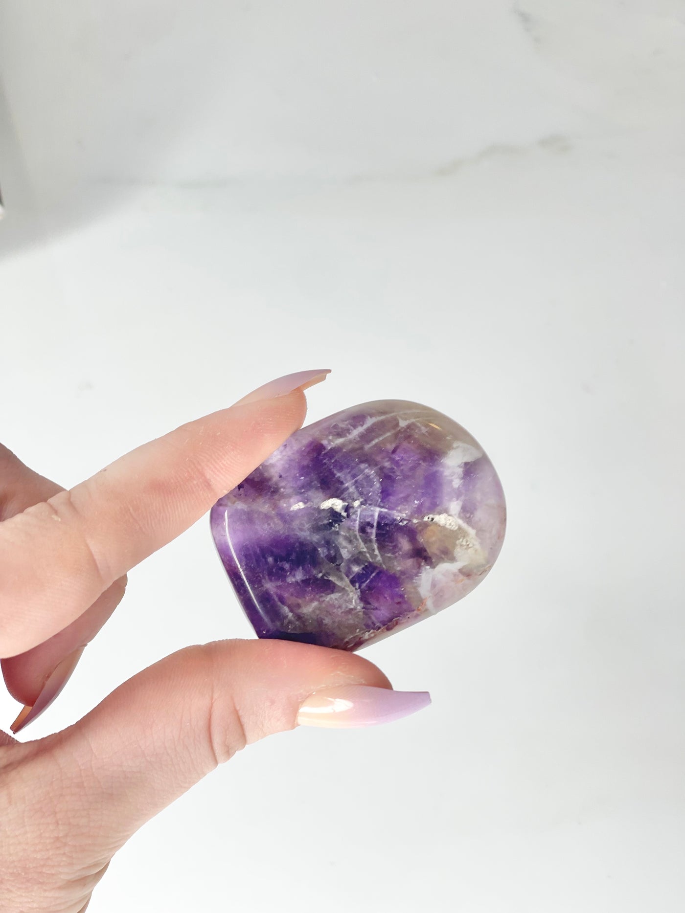 Chevron Amethyst Worry Stone