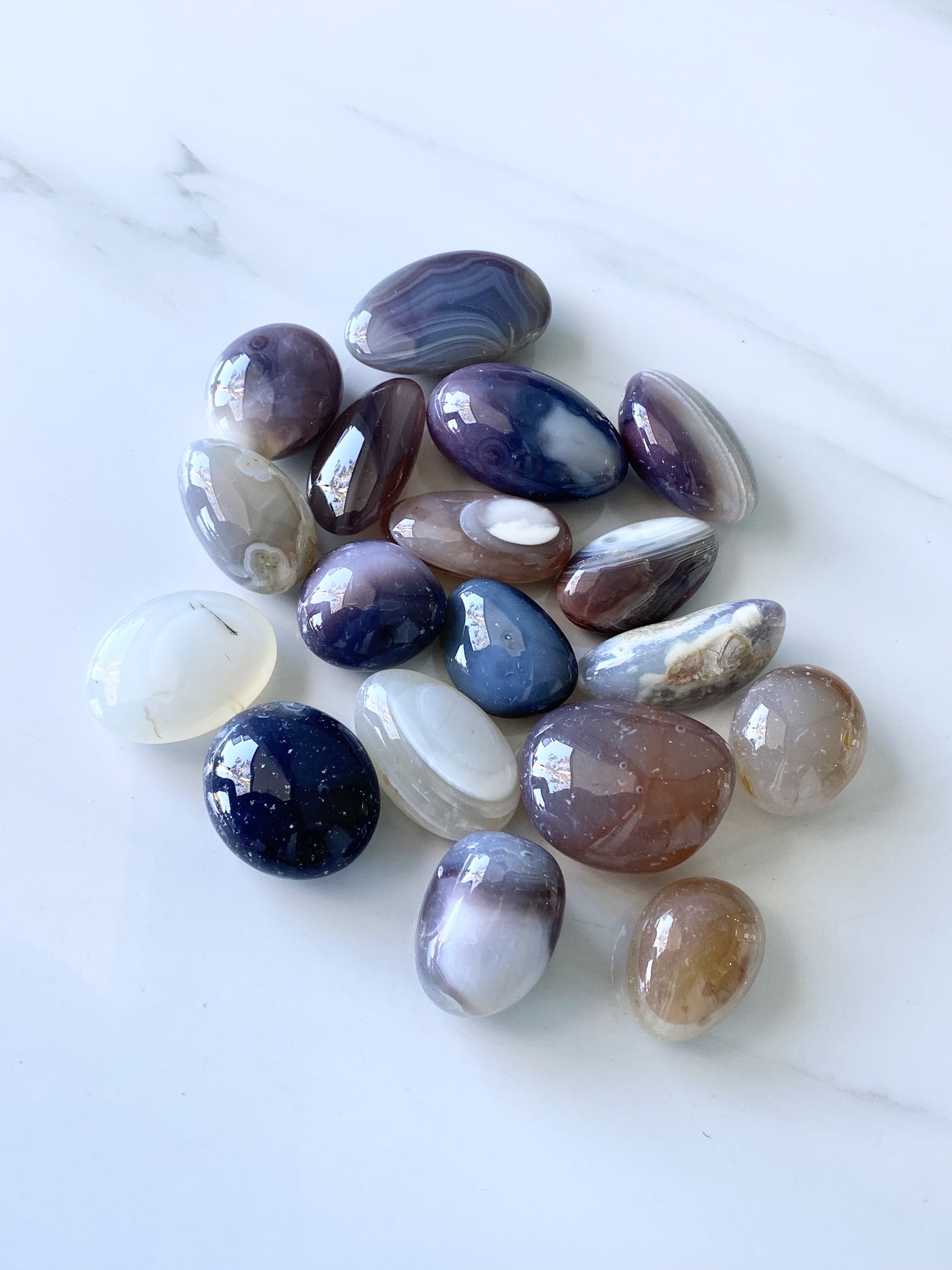 Mixed Agate Palm Stones