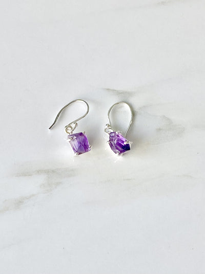 Rough Amethyst Small Earrings