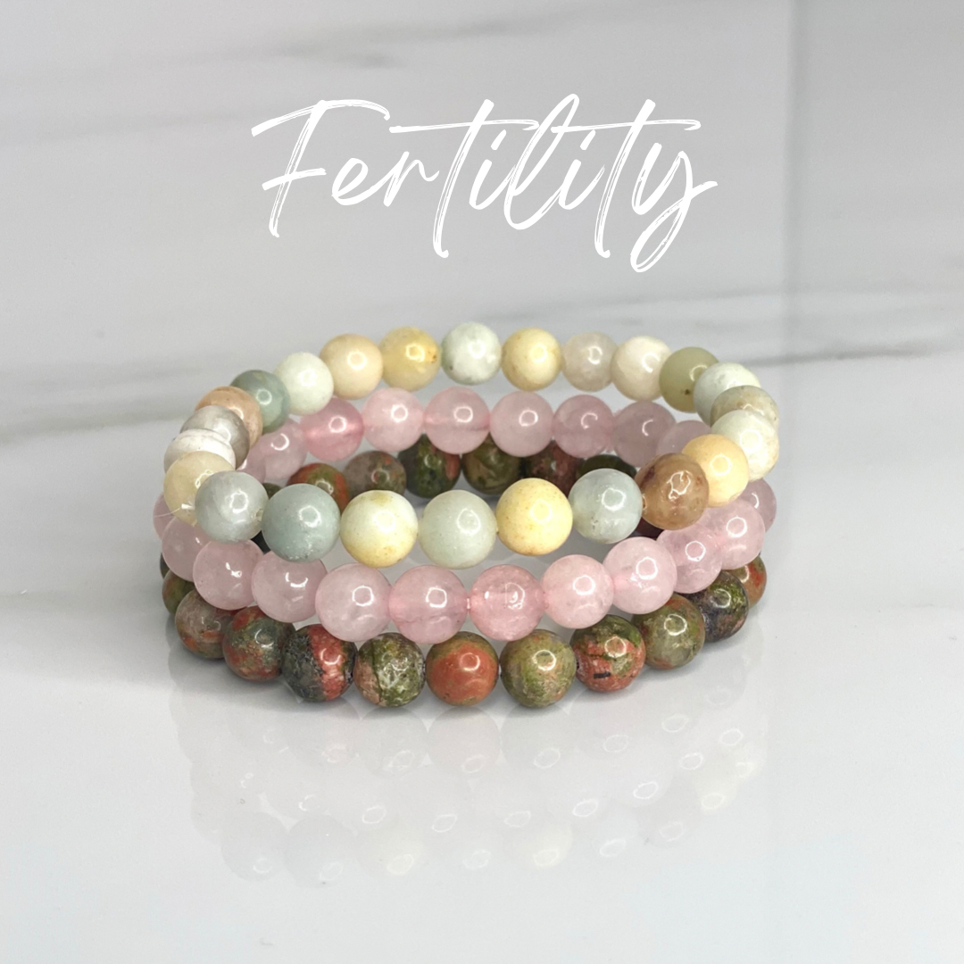 FERTILITY - GEMSTONE BEADED BRACELET INTENTION SET