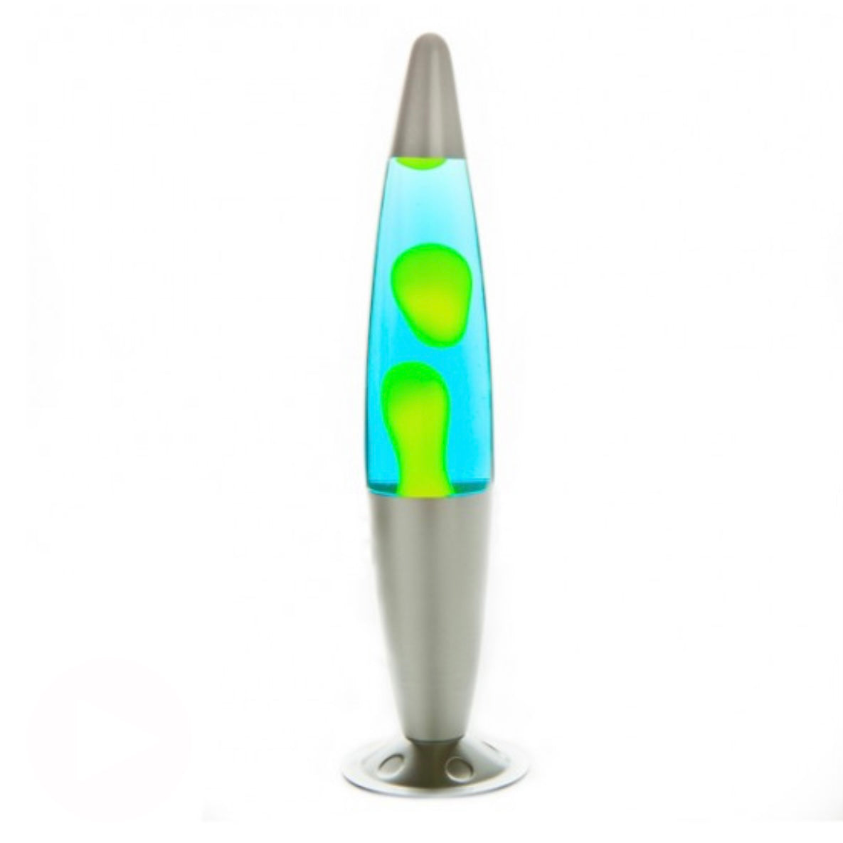 Silver, Yellow and Blue Lava Lamp