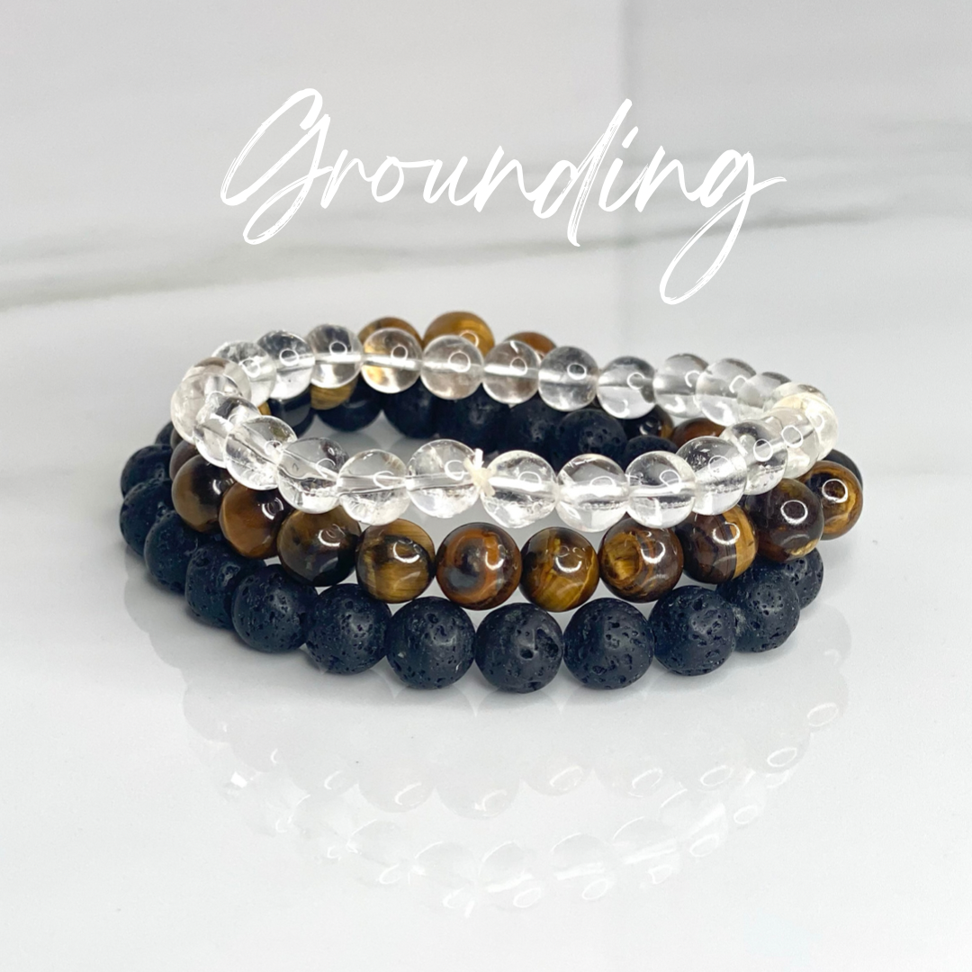 GROUNDING - GEMSTONE BEADED BRACELET INTENTION SET