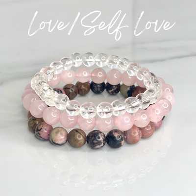 Radiant Love Trio: Crystal Infusion Self-Love Bracelet Set