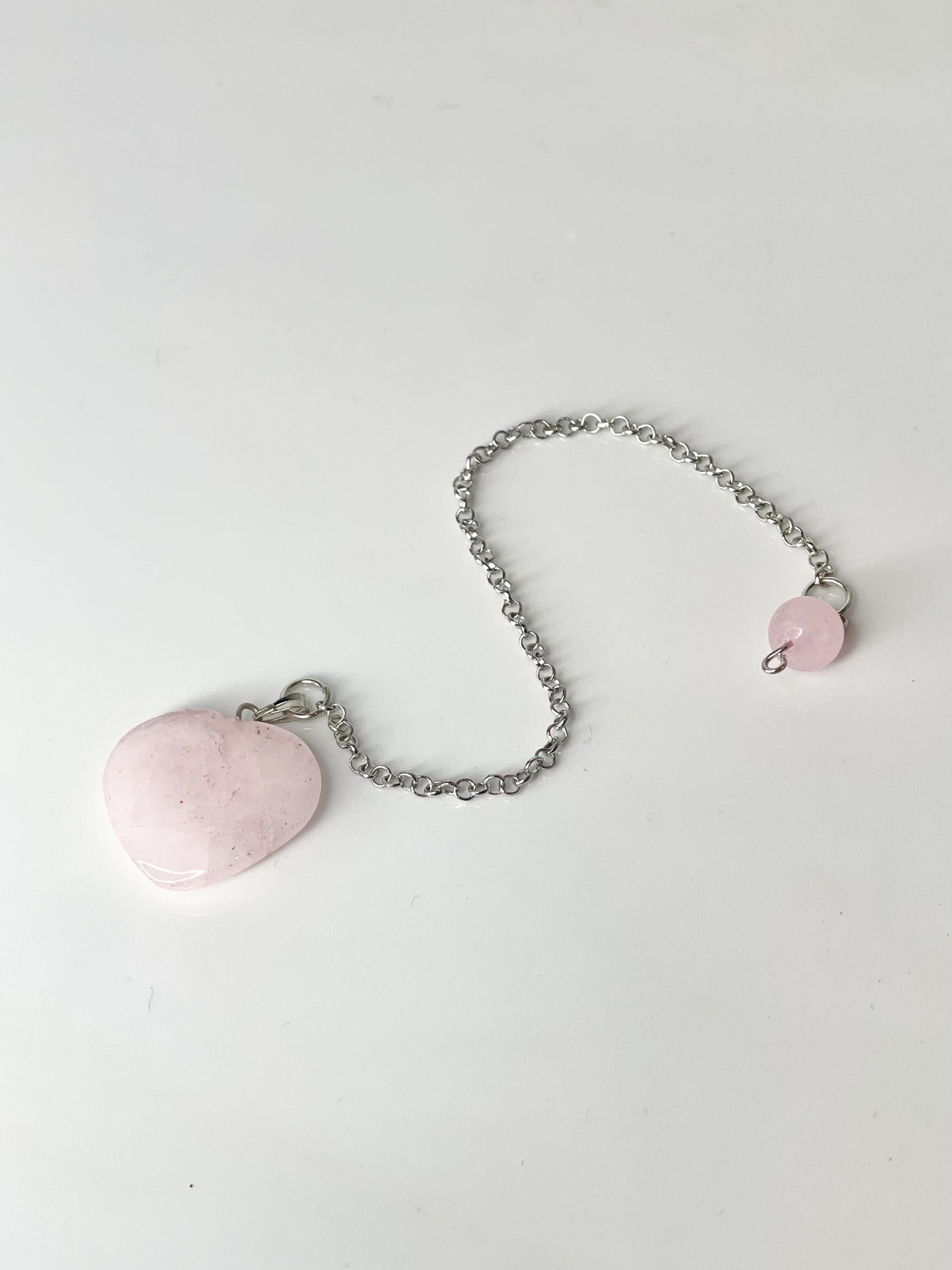 Heart Rose Quartz Pendulum