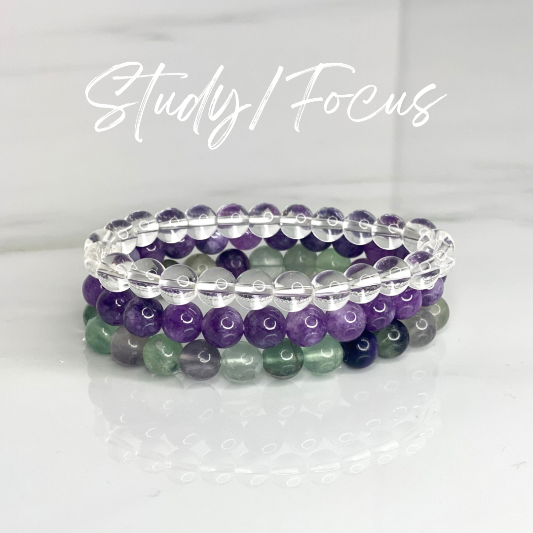 STUDY / FOCUS - GEMSTONE BEADED BRACELET INTENTION SET